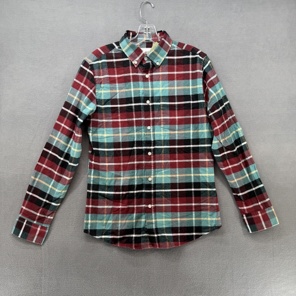 Goodfellow & Co Mens Slim Fit Plaid Every Wear Button-Up Oxford Shirt Small NWT